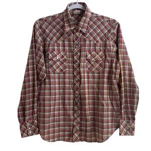 Kmart Vintage Western Plaid Button Up